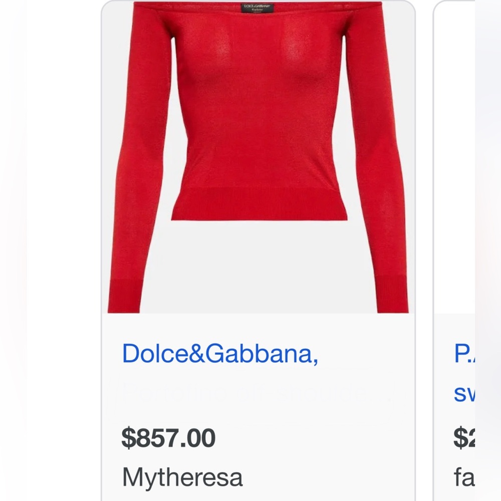 Dolce & Gabbana Red Long Sleeve Blouse